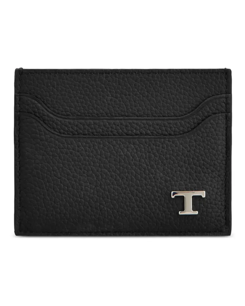 TOD'S T Timeless pebbled-leather card holder - Schwarz Schwarz