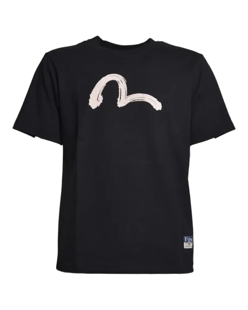 Evisu Seagull-print T-shirt - Schwarz Schwarz