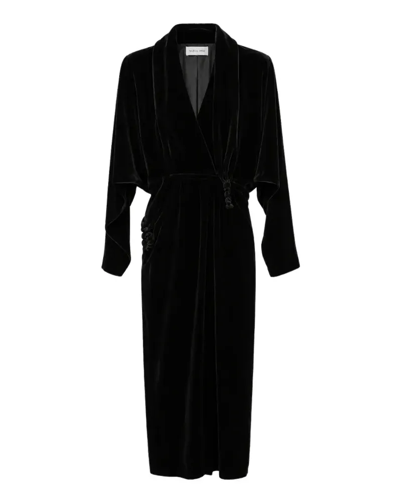Raquel Diniz Gewickeltes Sam Midikleid - Schwarz Schwarz