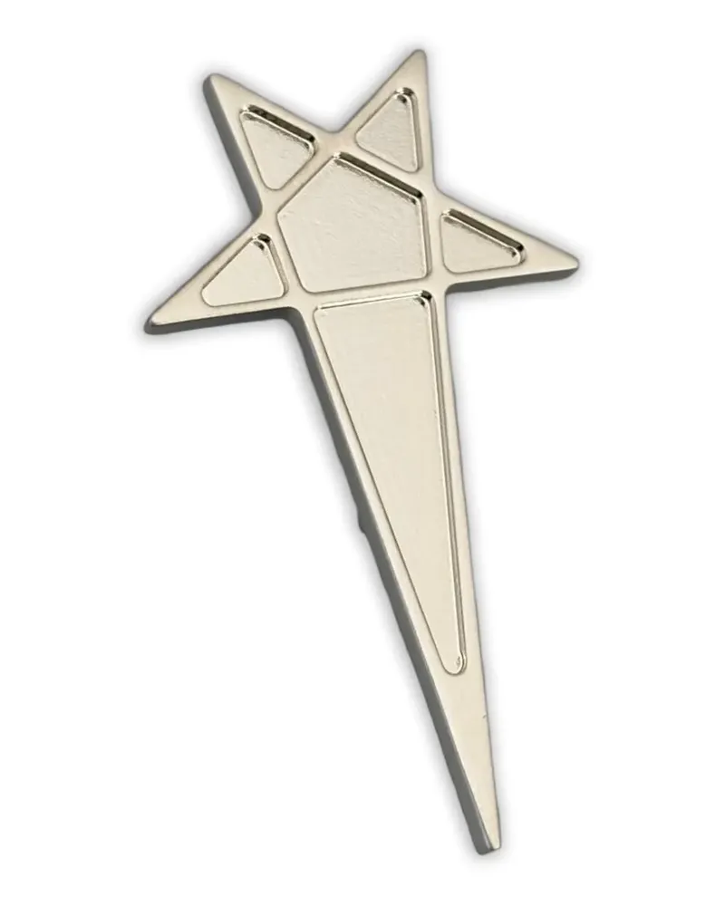 Rick Owens Anstecknadel mit Pentagramm - Silber Silber
