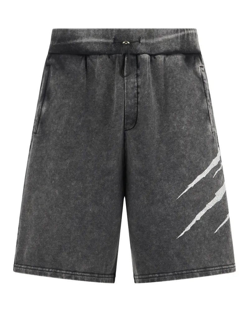 Philipp Plein Ausgeblichene Shorts mit Crackle-Print - Grau Grau