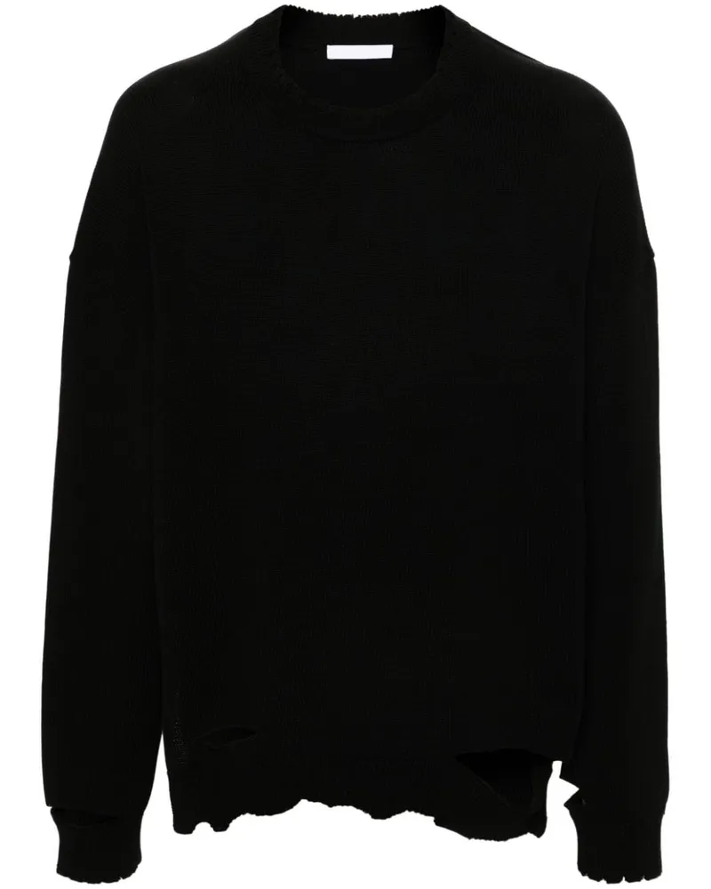 Helmut Lang Pullover im Distressed-Look Schwarz