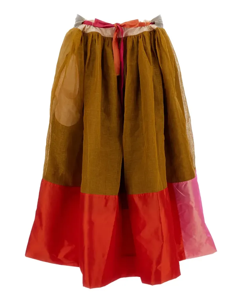 Daniela Gregis patchwork midi skirt - Braun Braun