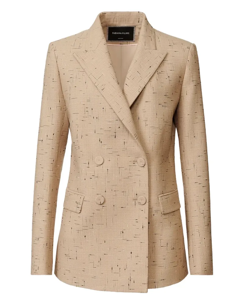 Fabiana Filippi Doppelreihiger Blazer mit meliertem Effekt - Nude Nude