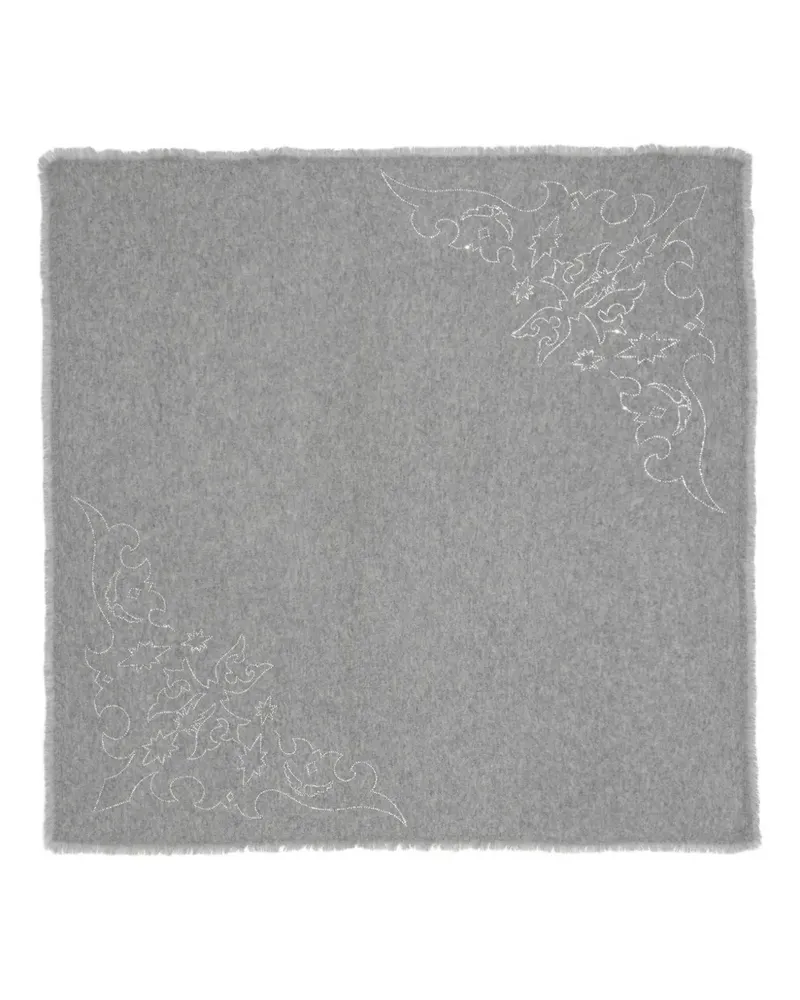 Zadig & Voltaire Stevie Strass fringed scarf - Grau Grau