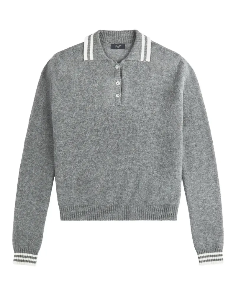 Fay stripe-trim button-up sweater - Grau Grau