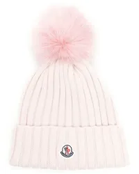 Moncler Gerippte Bommelmütze Rosa