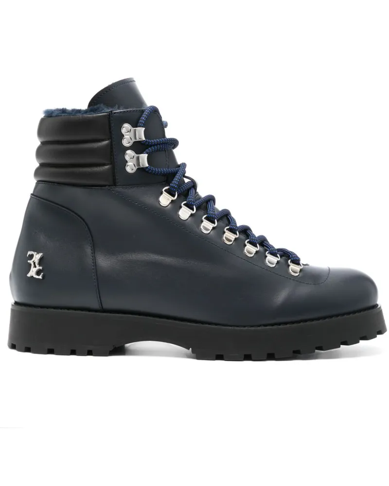 Billionaire Knöchelhohe Lederstiefel - Blau Blau