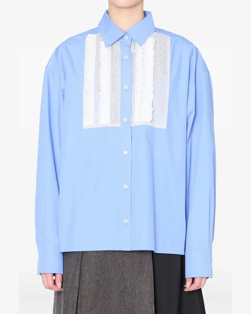 kolor Hemd mit Spitzeneinsatz - Blau Blau