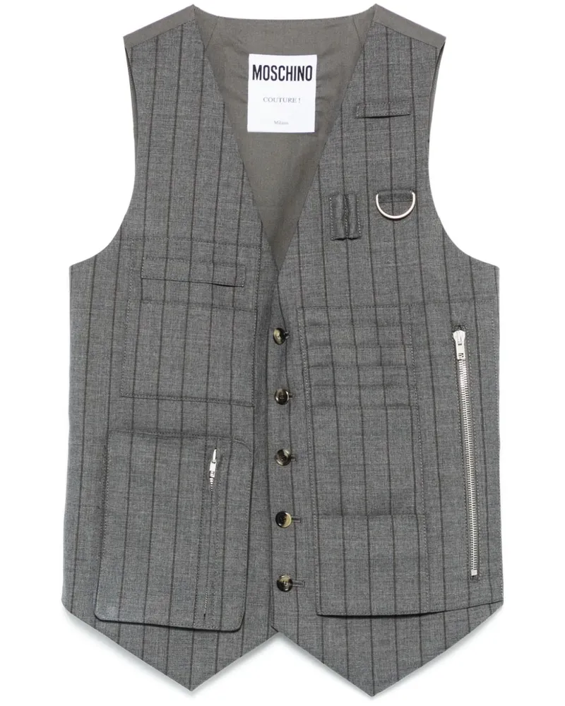 Moschino Gestreifte Weste - Grau Grau