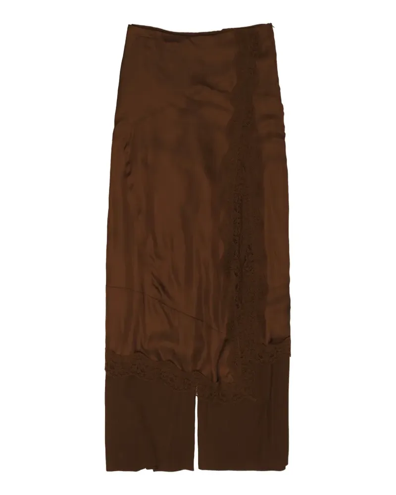 BIMBA Y LOLA Asymmetrische Hose mit Spitzenbesatz - Braun Braun