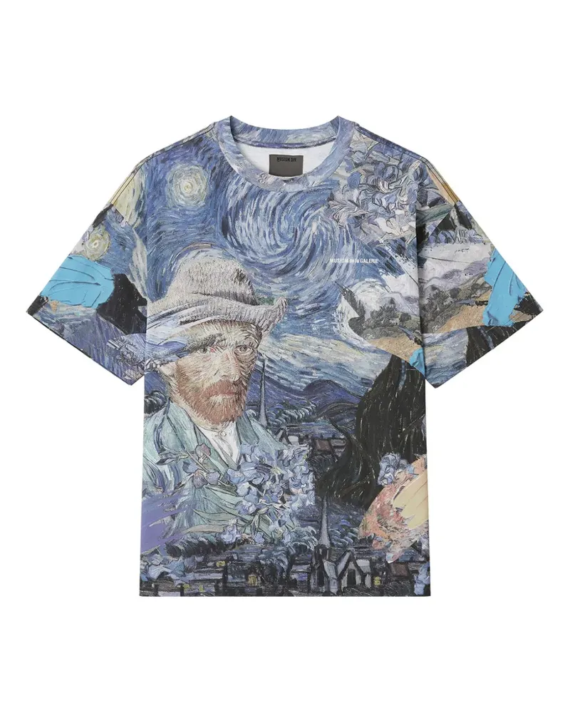 Musium Div. T-Shirt mit grafischem Print - Blau Blau