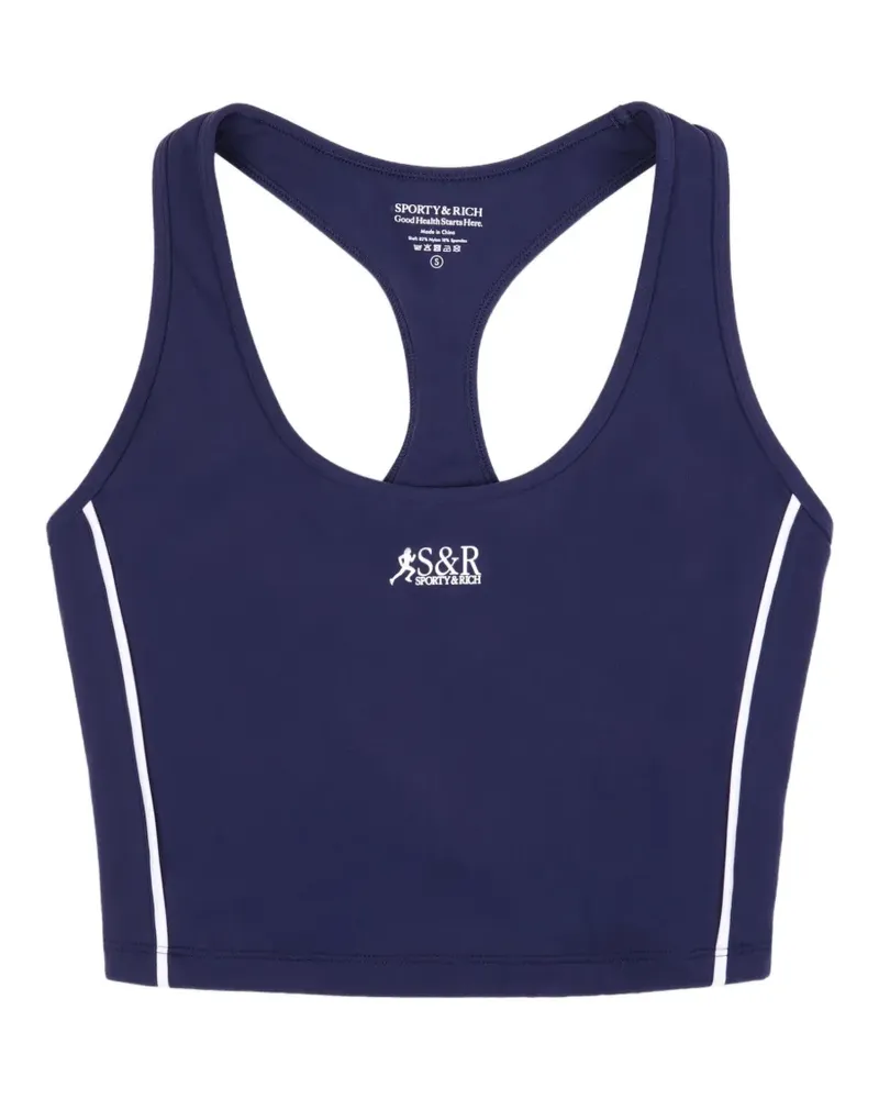 SPORTY & RICH SR Runner Sports Cropped-Tanktop - Blau Blau