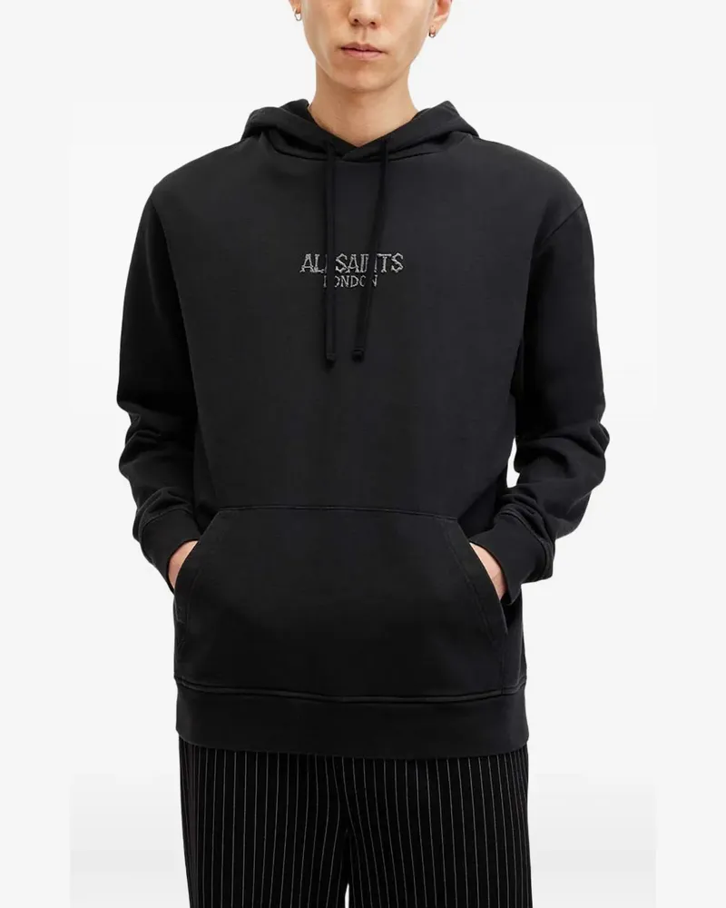AllSaints Bones logo-embroidered hoodie - Nude Nude