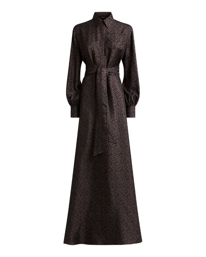 Kiton Maxikleid mit geometrischem Print - Braun Braun