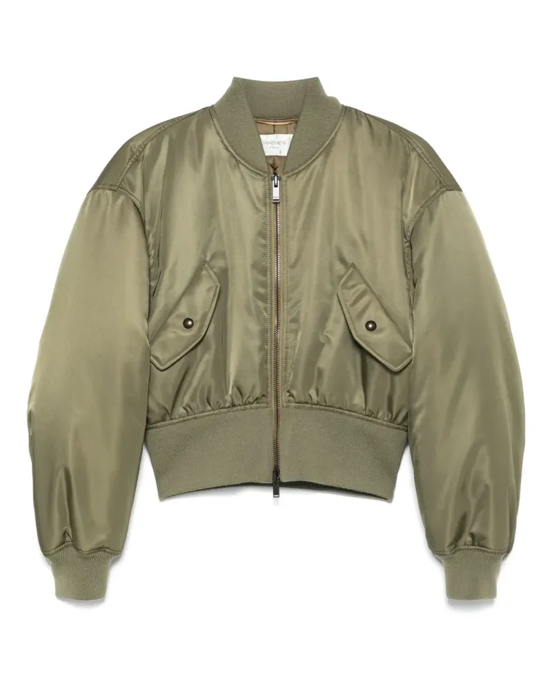 Saint Laurent Bomberjacke im Cropped-Design - Grün Grün