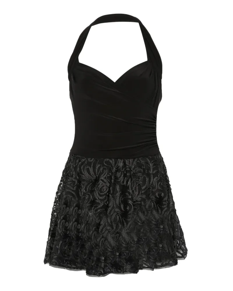 Norma Kamali Cayla halterneck mini dress - Schwarz Schwarz