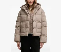 Gesteppte Kapuzenjacke - Nude