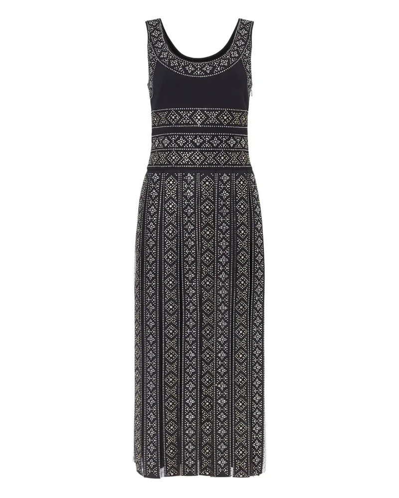 Temperley London embellished pleated midi dress - Schwarz Schwarz