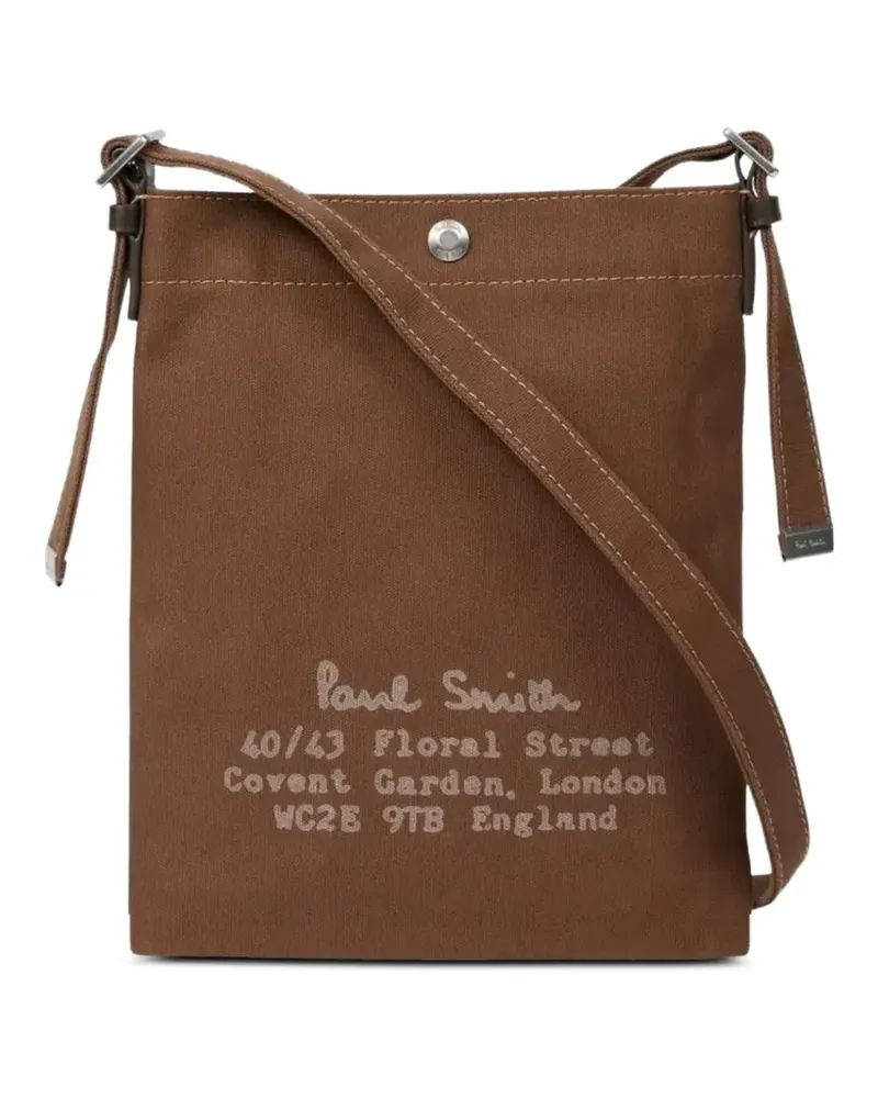 Paul Smith text-print messenger bag - Braun Braun