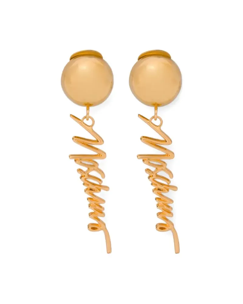 Moschino Ohrstecker mit Logo - Gold Gold