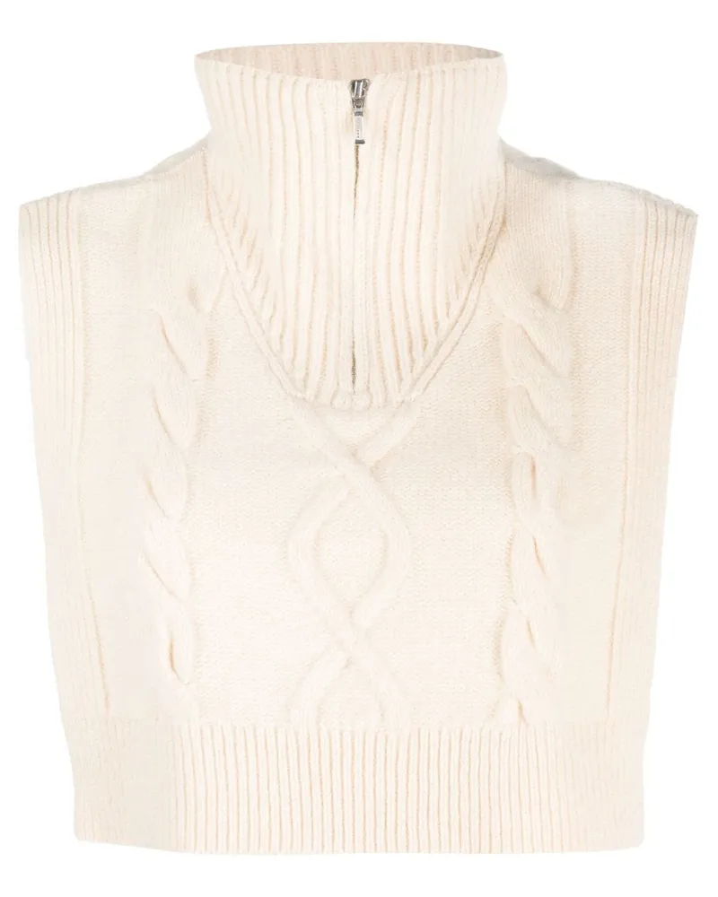 A.P.C. Cropped-Pullover mit Zopfmuster Nude