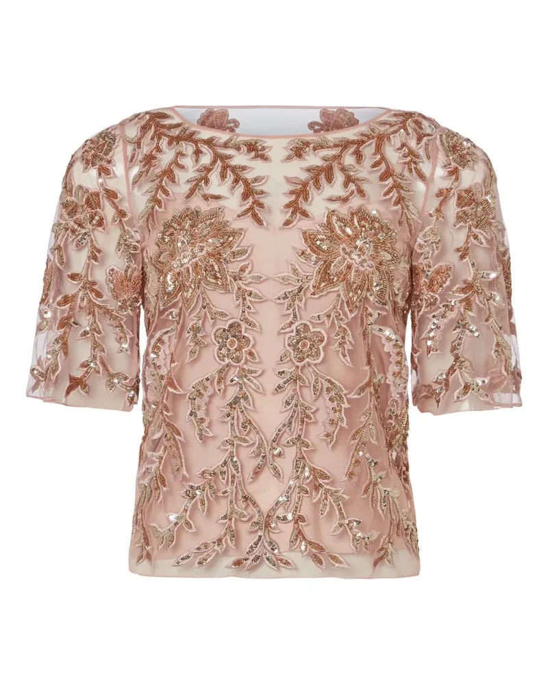 Temperley London Genevieve Oberteil mit Blumen - Rosa Rosa
