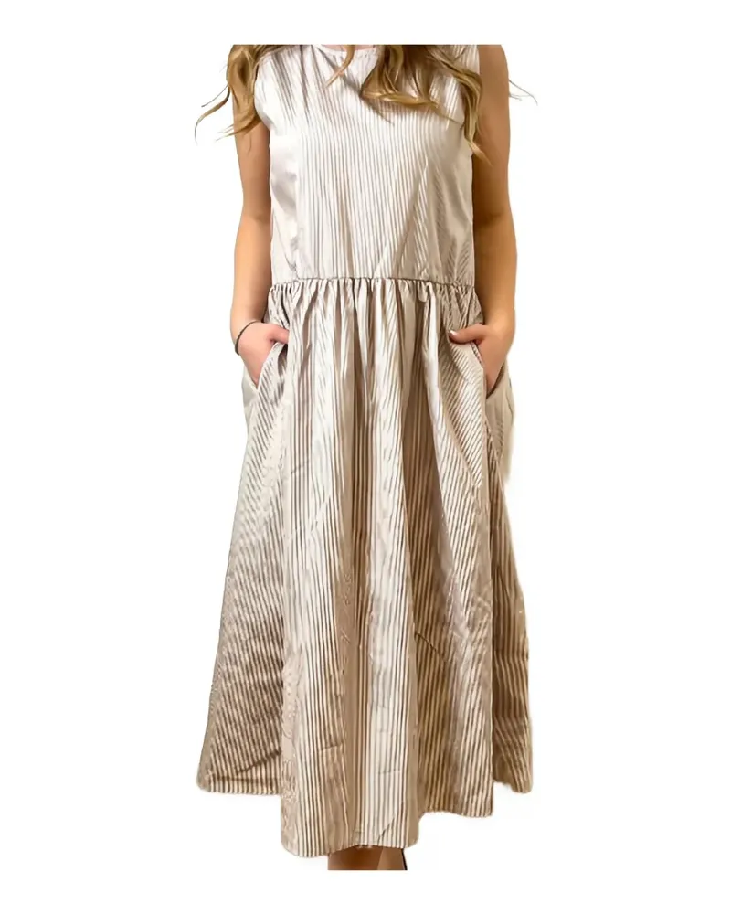 MARELLA striped sleeveless midi dress - Nude Nude