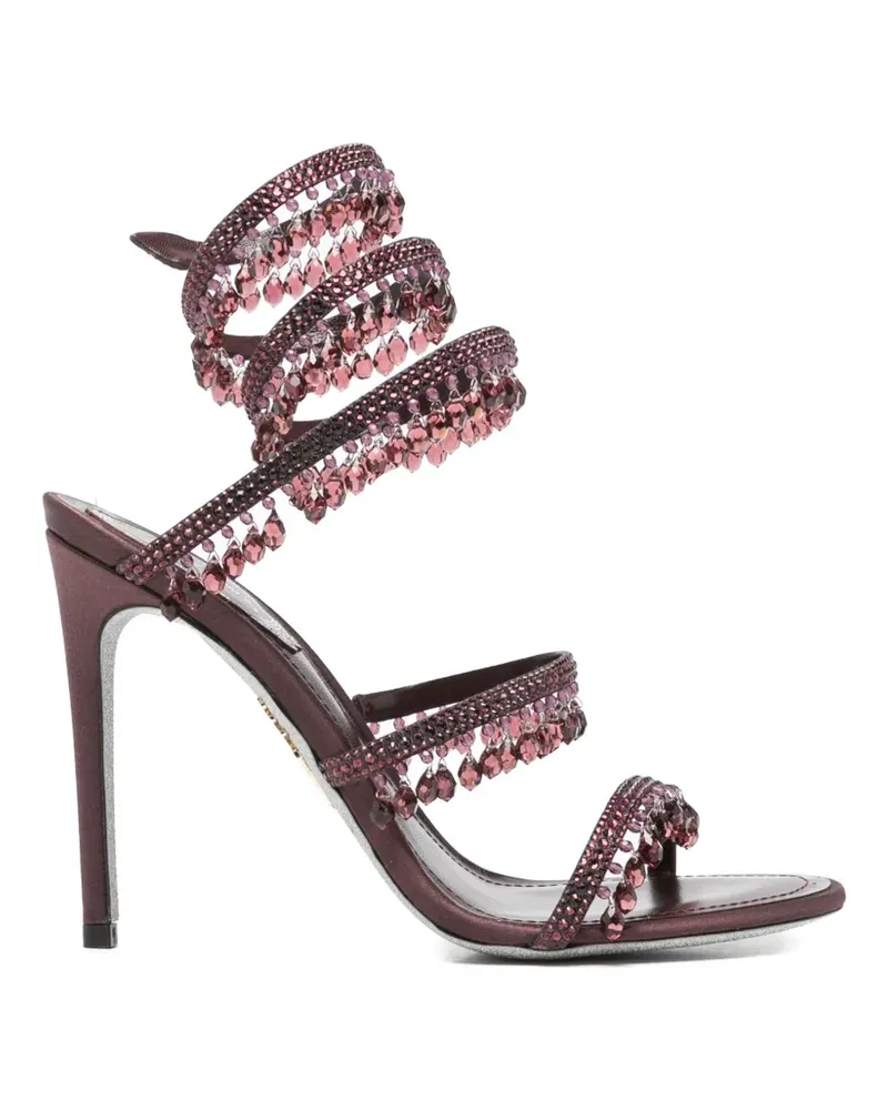 René Caovilla Chandelier crystal-embellished heeled sandals - Rot Rot