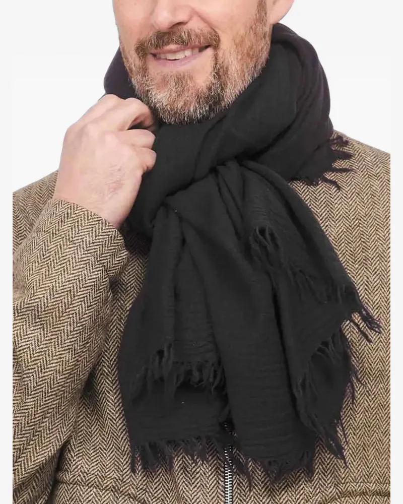 Leathersmith of London textured wool scarf - Schwarz Schwarz