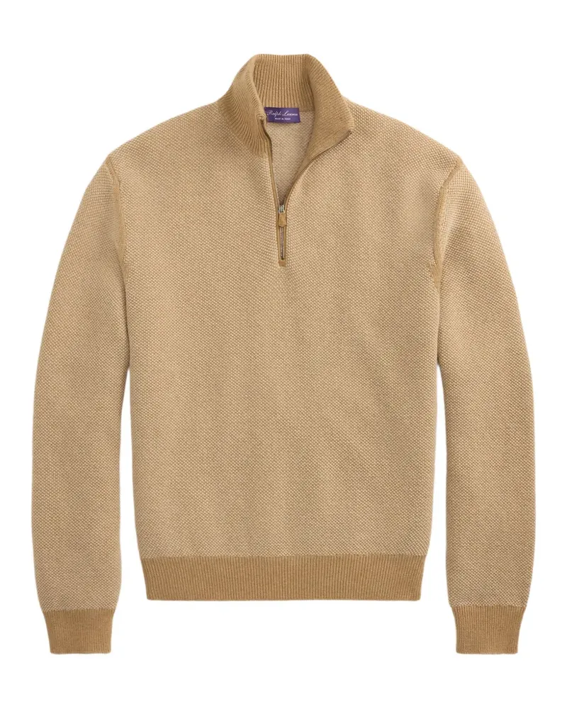 Ralph Lauren Strukturierter Pullover mit Viertelreißverschluss - Nude Nude
