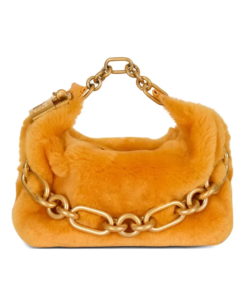 Balmain Mini Sync Tote Bag aus Shearling - Orange Orange
