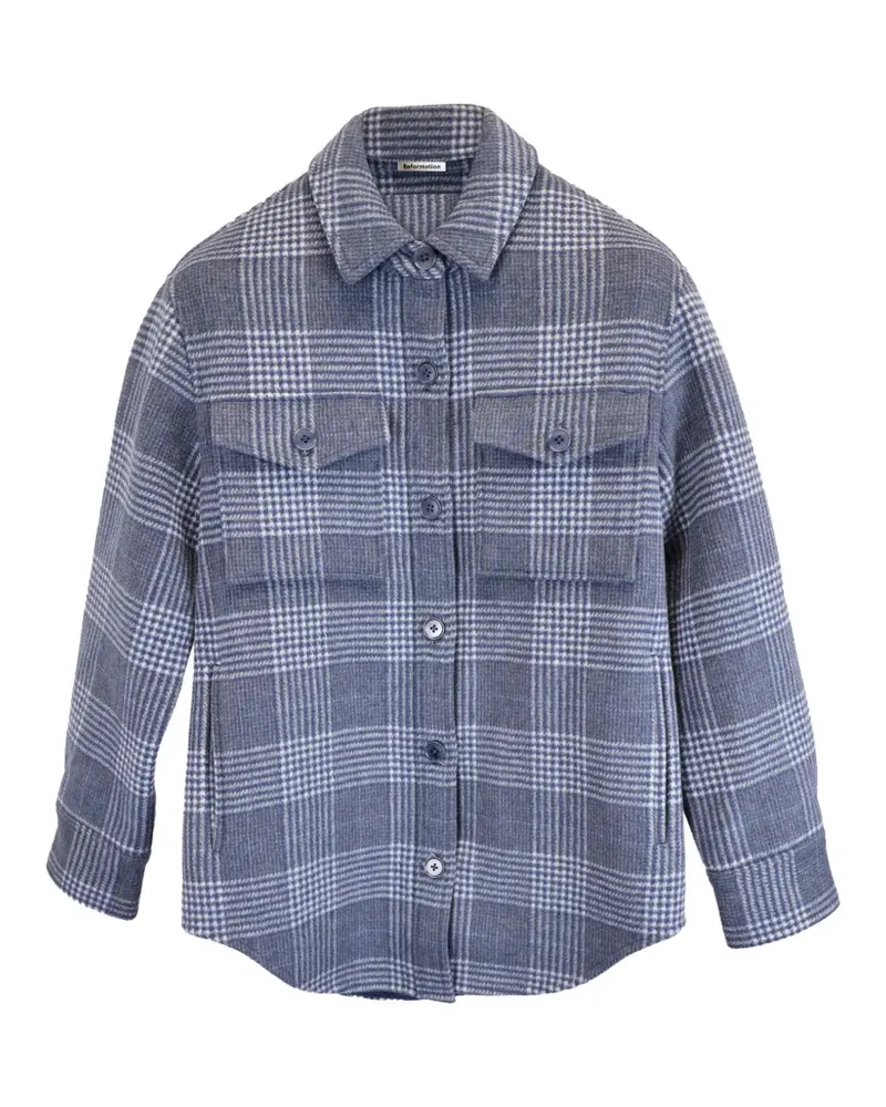 Reformation plaid-print button-down jacket - Blau Blau