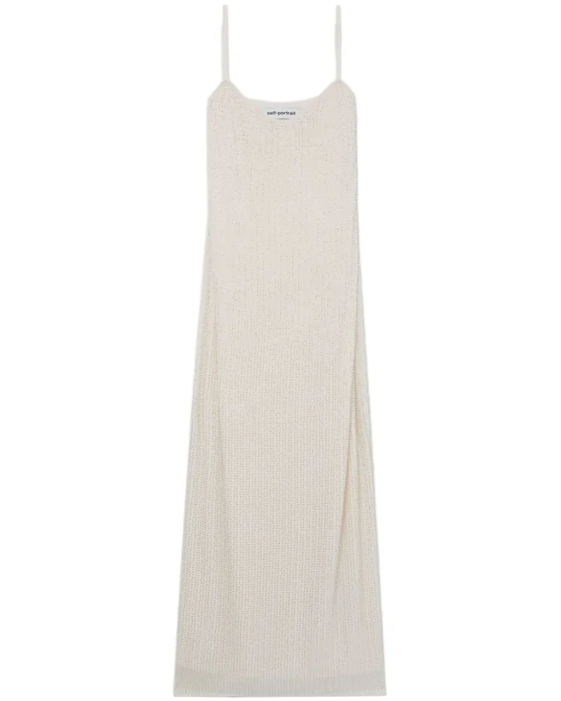 Self-Portrait Maxikleid mit Strass - Nude Nude