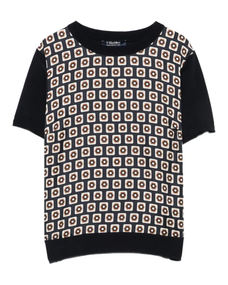 Max Mara Max Mara T-Shirt mit geometrischem Print - Blau Blau