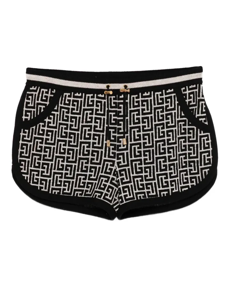 Balmain Shorts mit Logo-Stickerei - Schwarz Schwarz