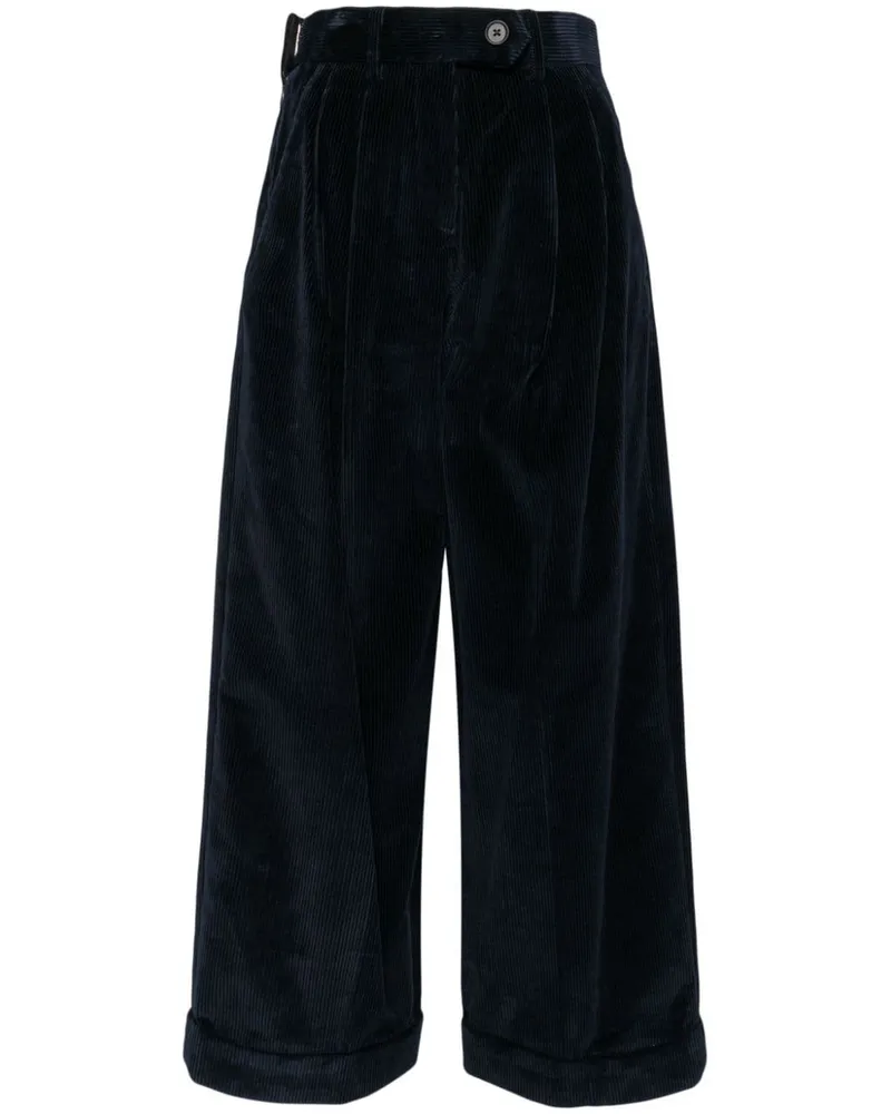 kolor Cordhose mit Faltendetail - Blau Blau