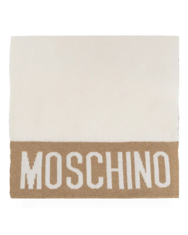 Moschino logo-intarsia scarf - Weiß Weiß