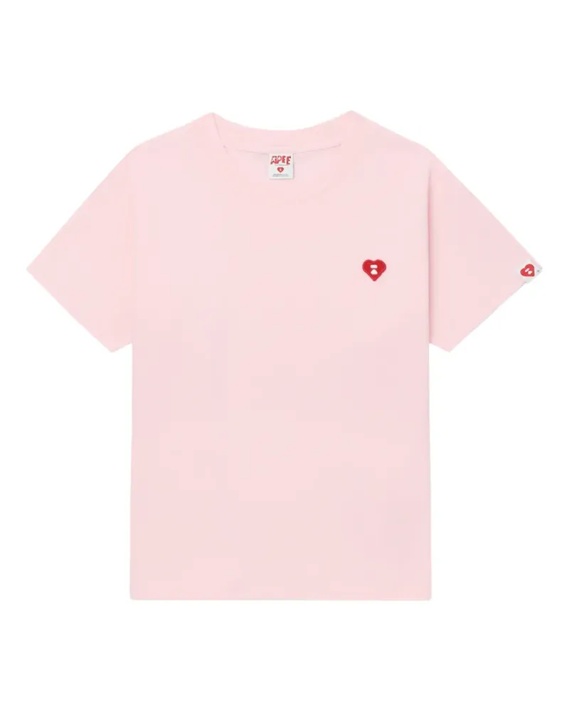 BAPE T-Shirt mit Herzstickerei - Rosa Rosa