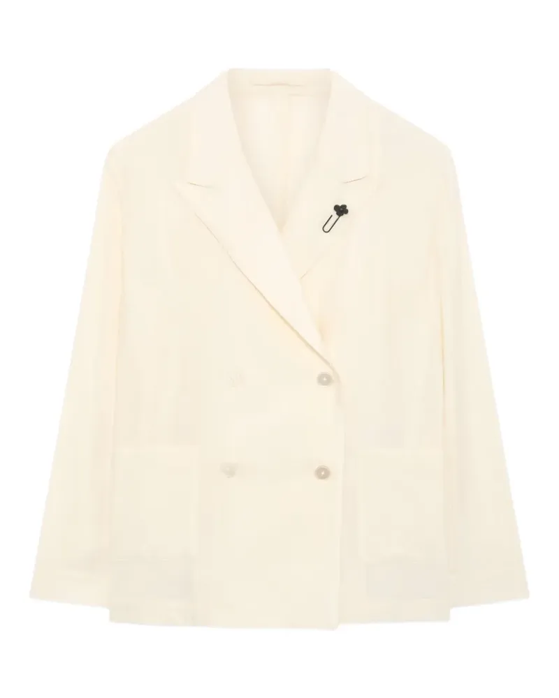 LARDINI double-breasted deconstructed blazer - Nude Nude