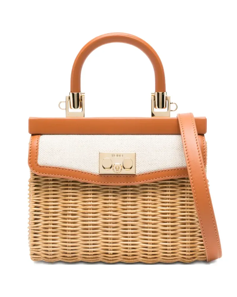 Rodo Gewebte Schultertasche mit Henkel - Nude Nude