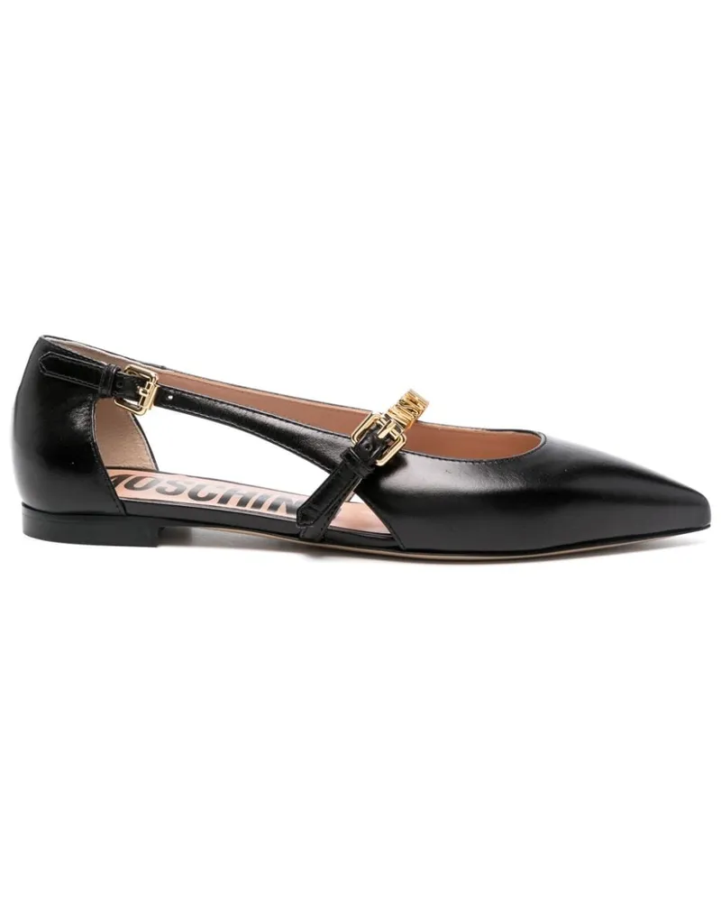 Moschino Ballerinas mit Logo - Schwarz Schwarz
