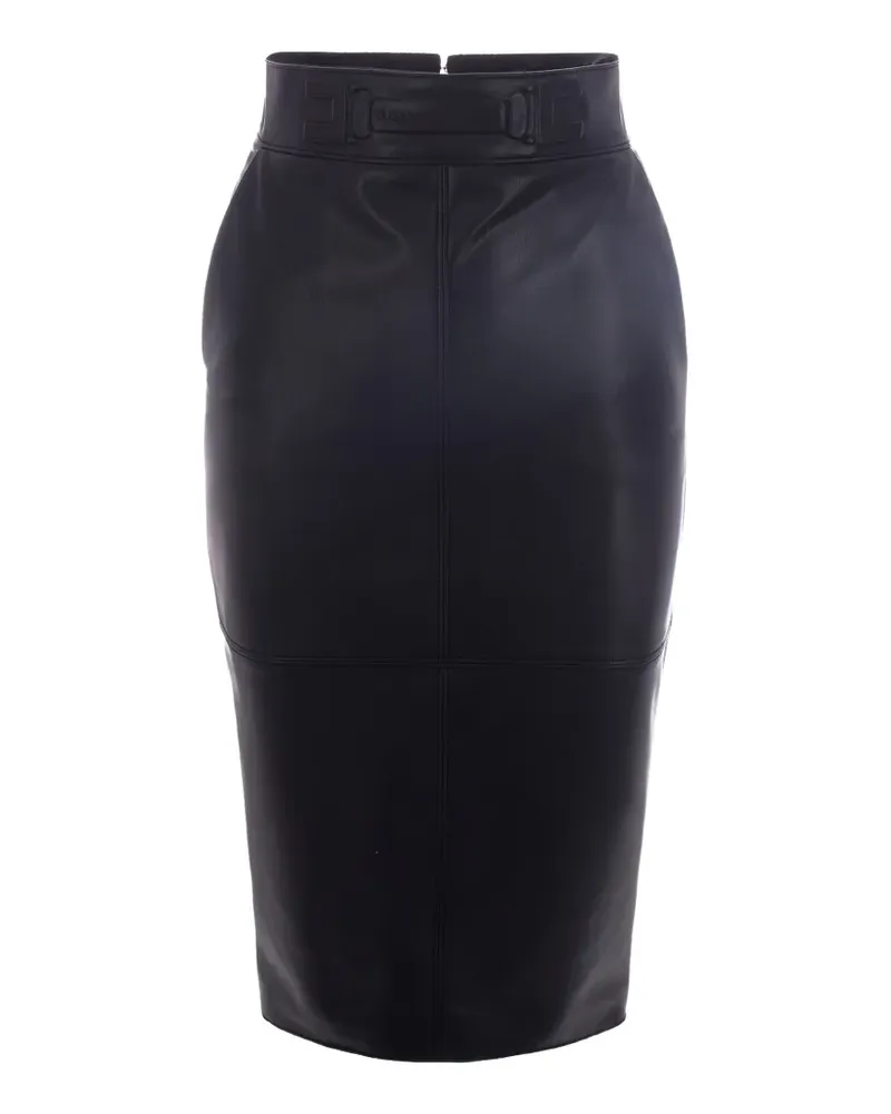 Elisabetta Franchi Midirock mit Logo-Bund - Schwarz Schwarz