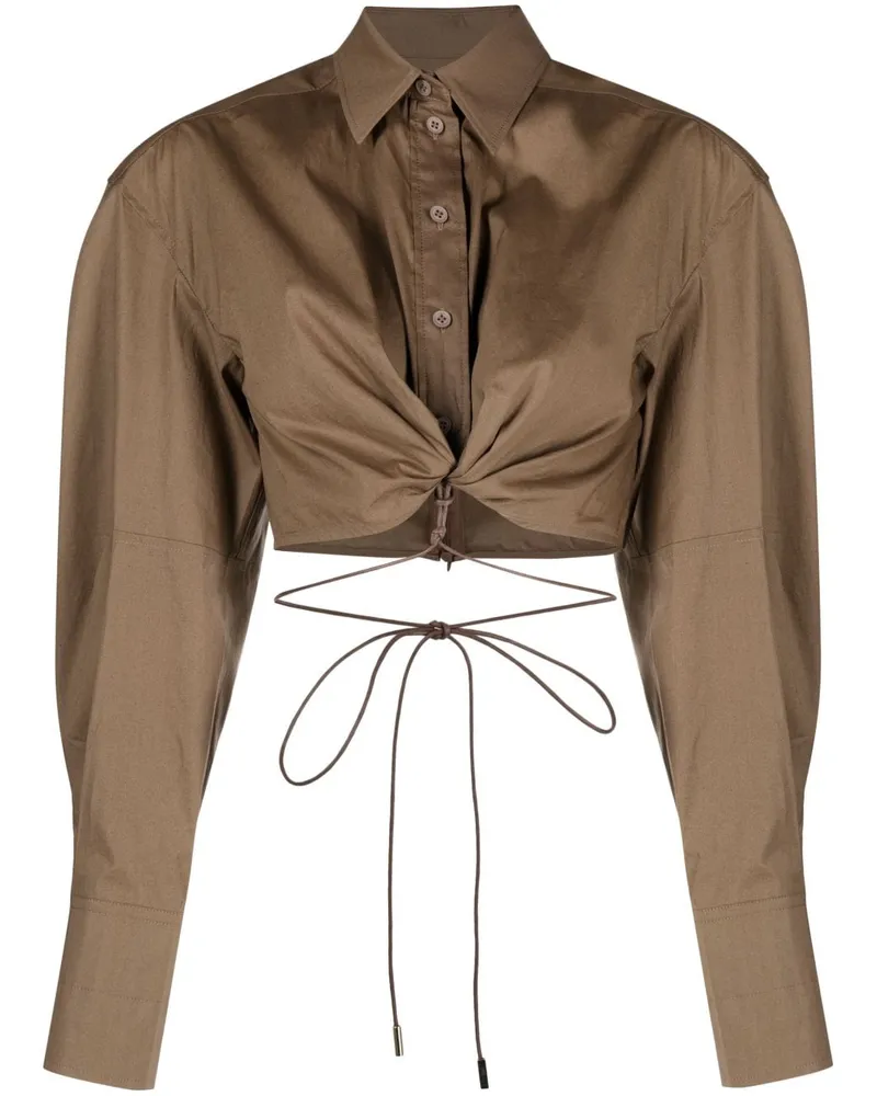 Jacquemus La Chemise Plidao Cropped-Hemd - Braun Braun
