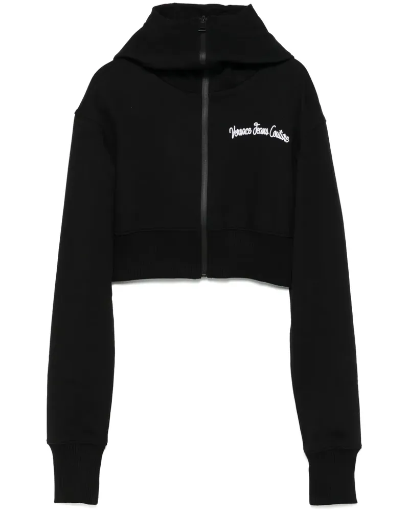 Versace Jeans Cropped-Hoodie - Schwarz Schwarz