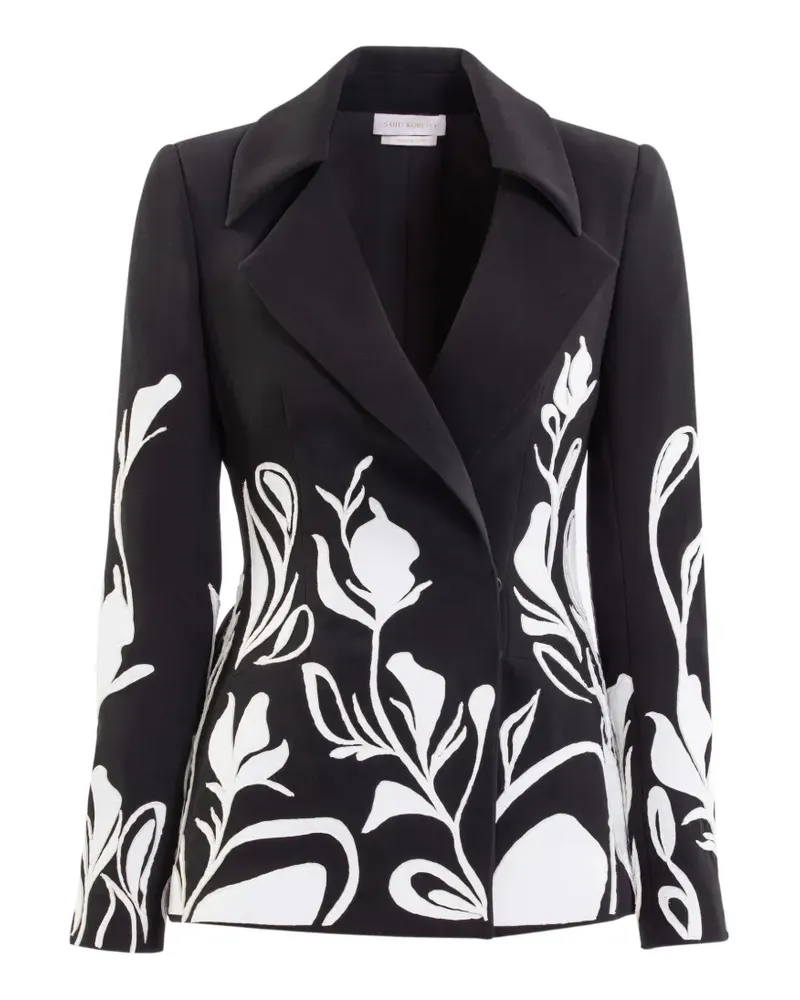 Saiid Kobeisy Anzug mit Laser-Cuts - Schwarz Schwarz