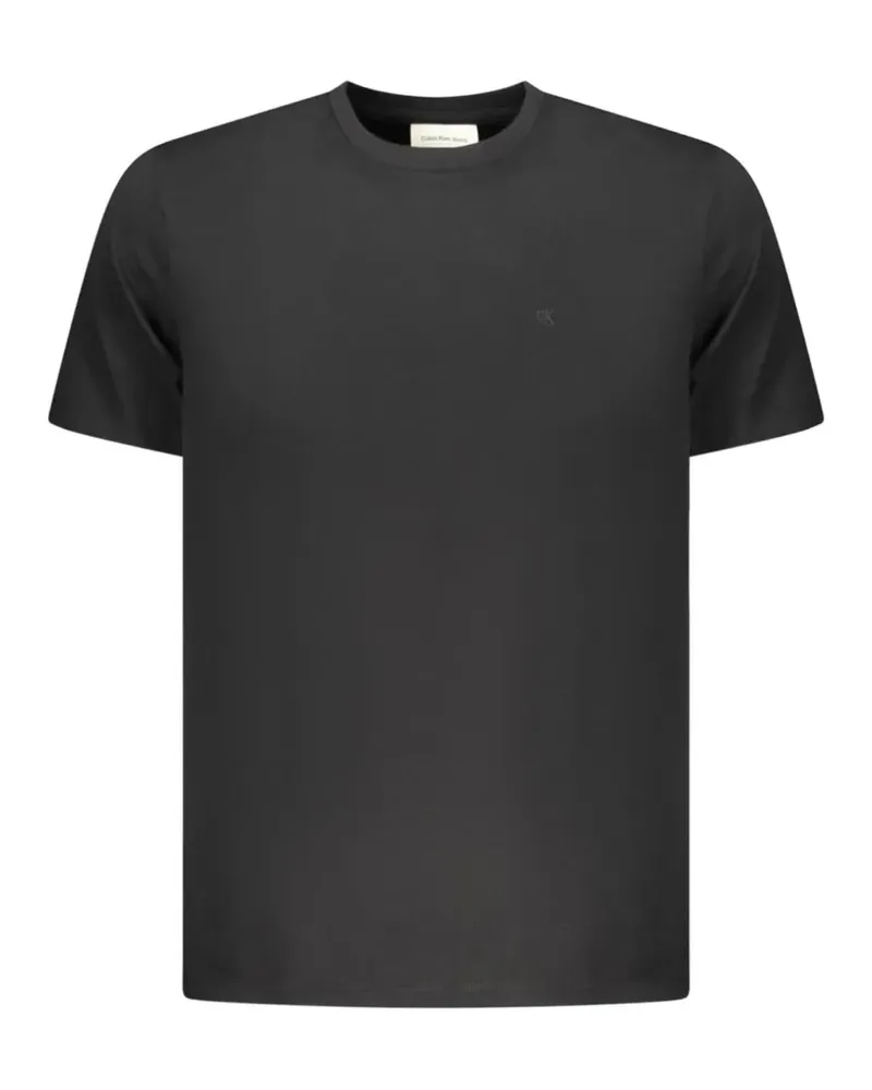 Calvin Klein T-Shirt mit Logo-Stickerei - Schwarz Schwarz