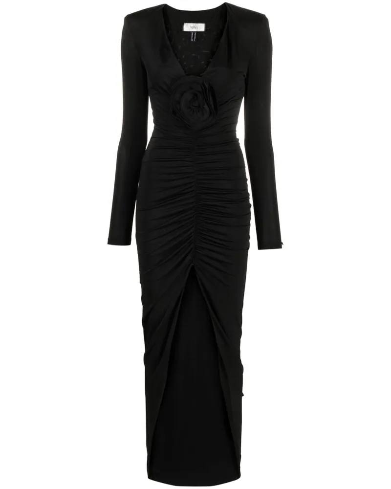 NISSA Kleid mit Blumenmuster - Schwarz Schwarz