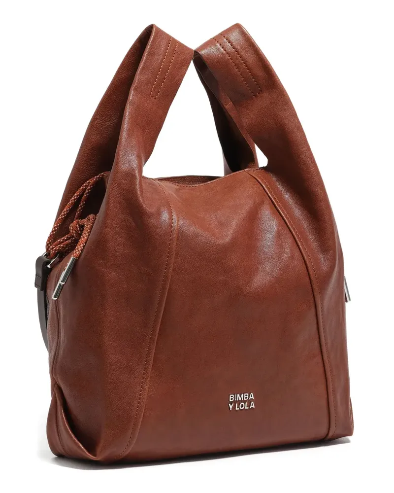 BIMBA Y LOLA Mittelgroße Paper Schultertasche - Braun Braun