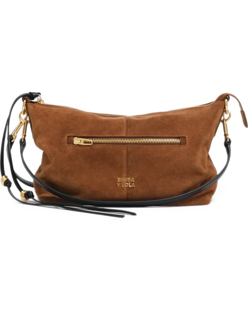 BIMBA Y LOLA Mittelgroße Tobacco Madrid Tasche aus Wildleder - Braun Braun